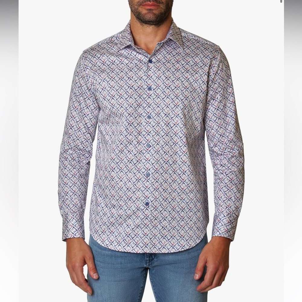 Men’s Robert Graham Rosales Dress Shirt Button Down Size Medium M Blue NWT Color